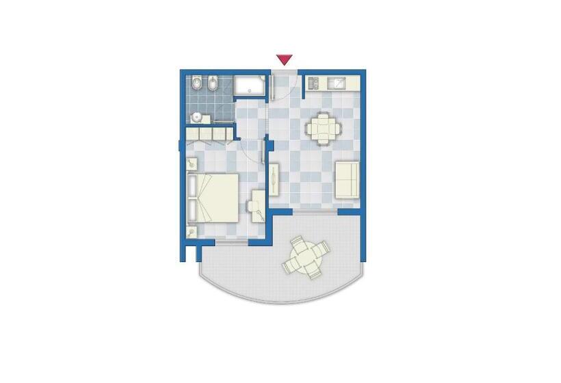 Апартаменты 1 Спальня, Mare Blu Residence