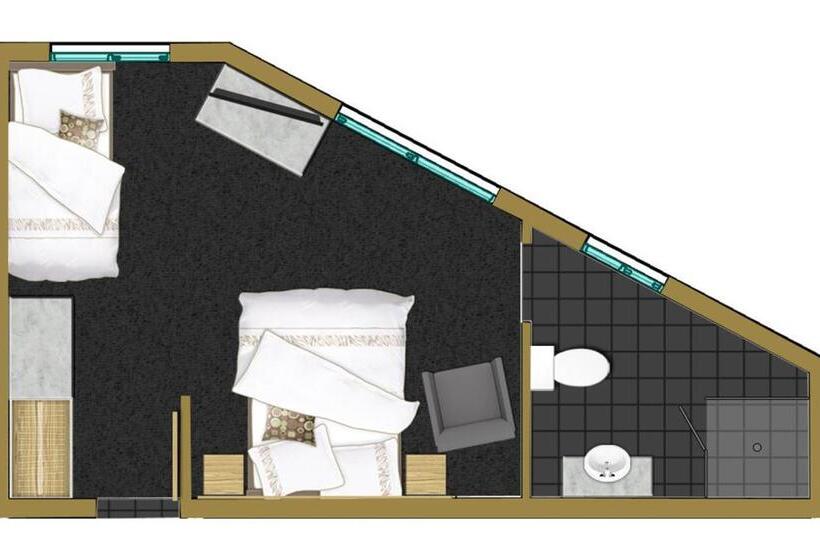 스탠다드 싱글 룸 싱글침대, Abode37 Motel Emerald