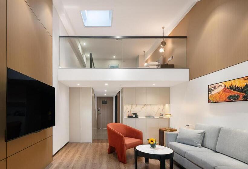 Deluxe Værelse, Poltton International All Suite Apartment   Wuhan High Speed Railway Station West Square