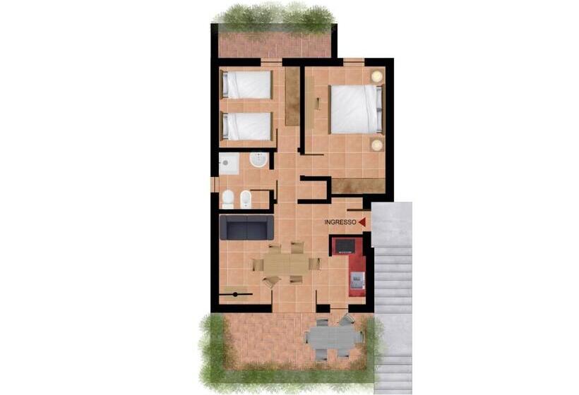 1침실 발코니 아파트 풀장 전망, Residenza Corte Casara