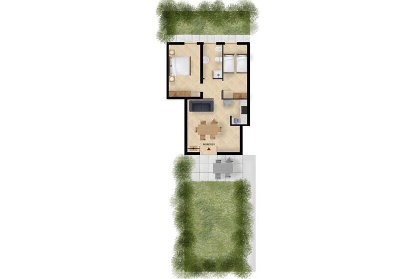 침실 1개 가든 전망 아파트, Residenza Corte Casara