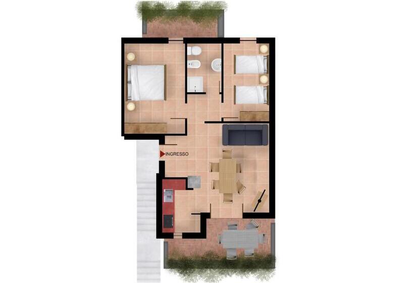 침실 1개 발코니 아파트, Residenza Corte Casara