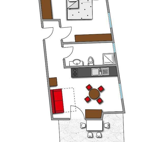 バルコニー付き１ベッドルームアパートメント, Paloria Apartments & Sport