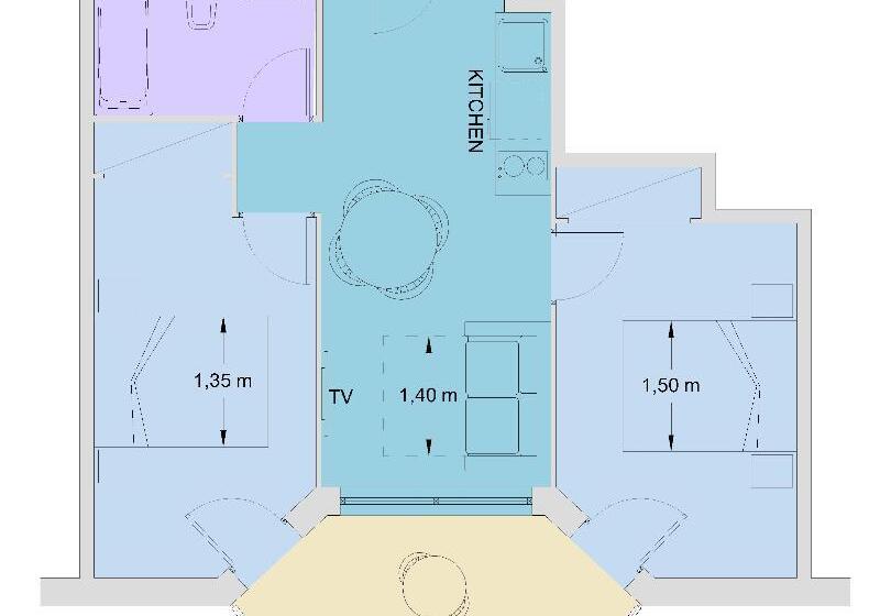 ２ベッドルームアパートメント, Aparthotel Miami Park