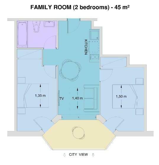 带2个卧室的公寓, Aparthotel Miami Park