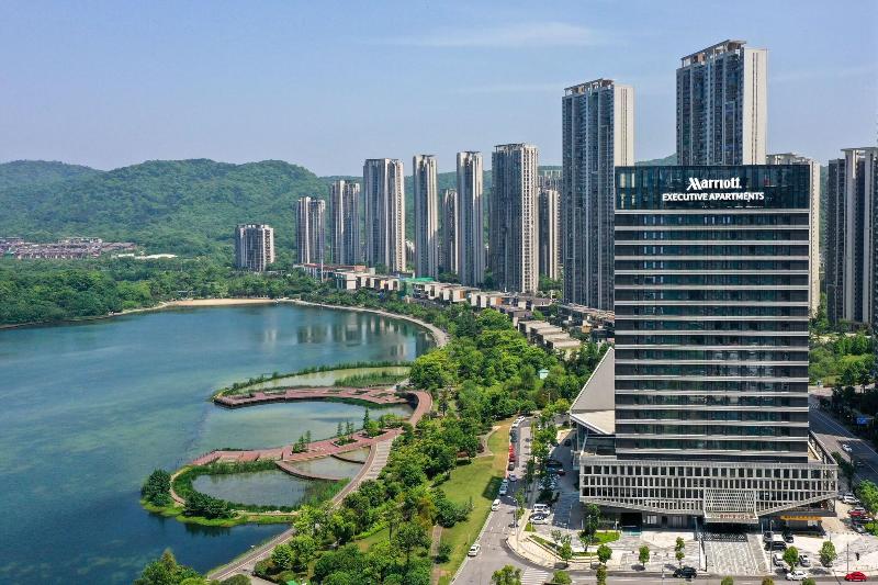 キングサイドベッドのスタンダードワンルーム, The Meixi Lake, Changsha Marriott Executive Apartments