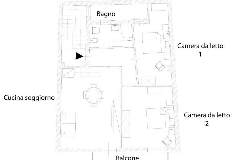 带1个卧室的带阳台的公寓, Quattroquarti Stradivari Home