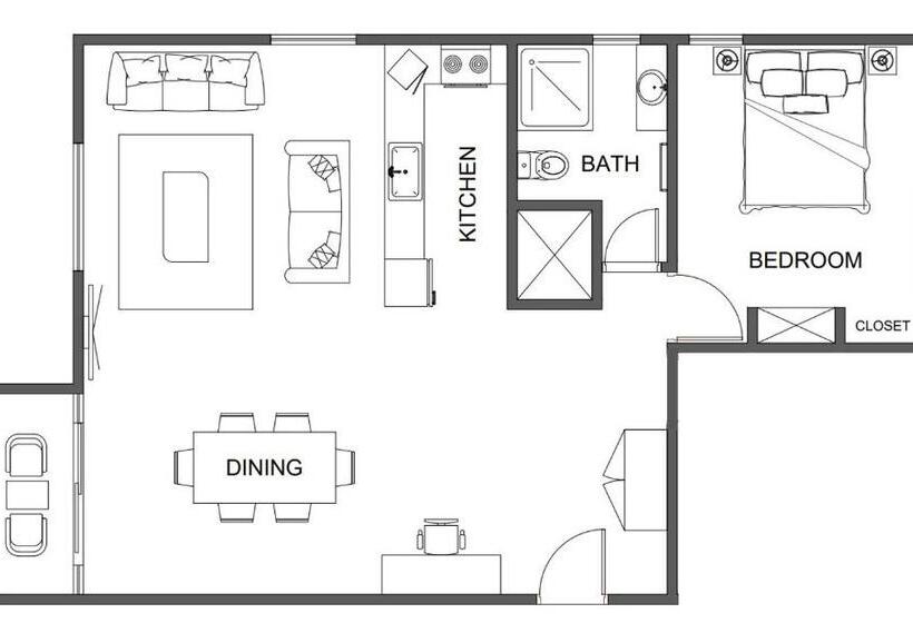 침실 1개 전망 아파트, The Observatory Self Contained Apartments