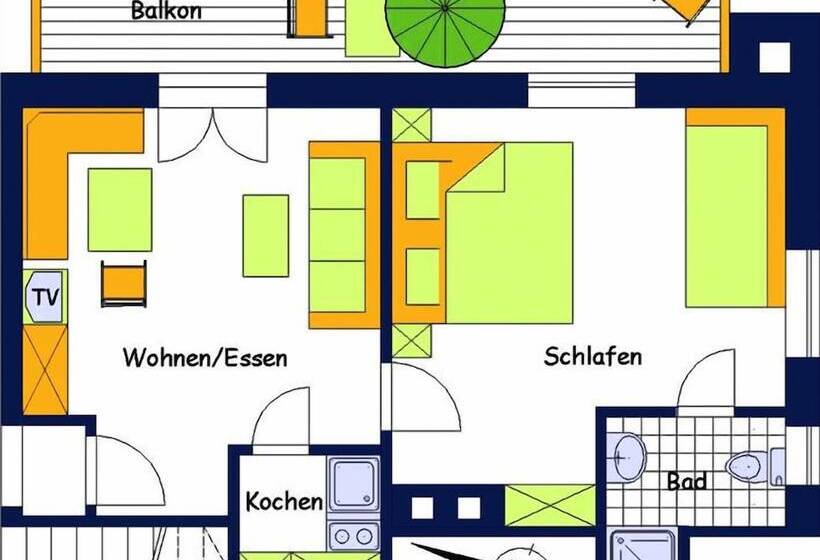 Апартаменты 1 Спальня, Ferienhaus Heimhof