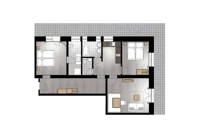 Апартаменты Comfort 2 Спальни, Gurglhof Apartmenthaus
