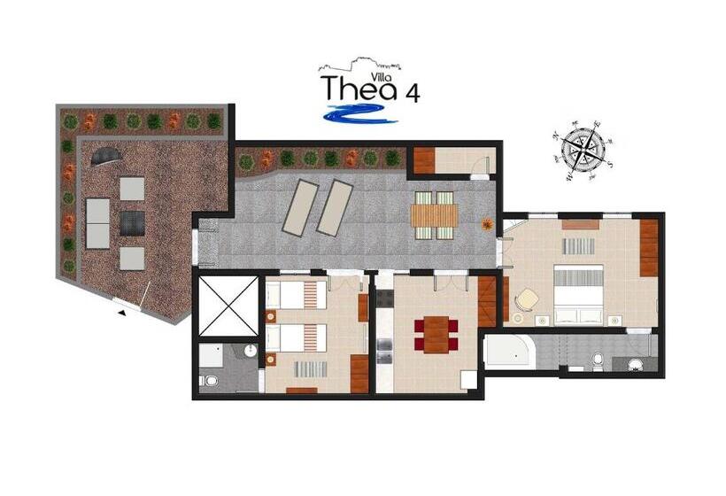 带2个卧室的别墅, Thea Villas And Suite