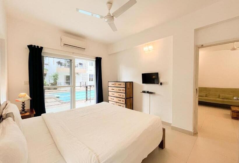 带1个卧室带泳池的公寓, Rainforest Enclave, Arpora   10 Mins To Baga Beach