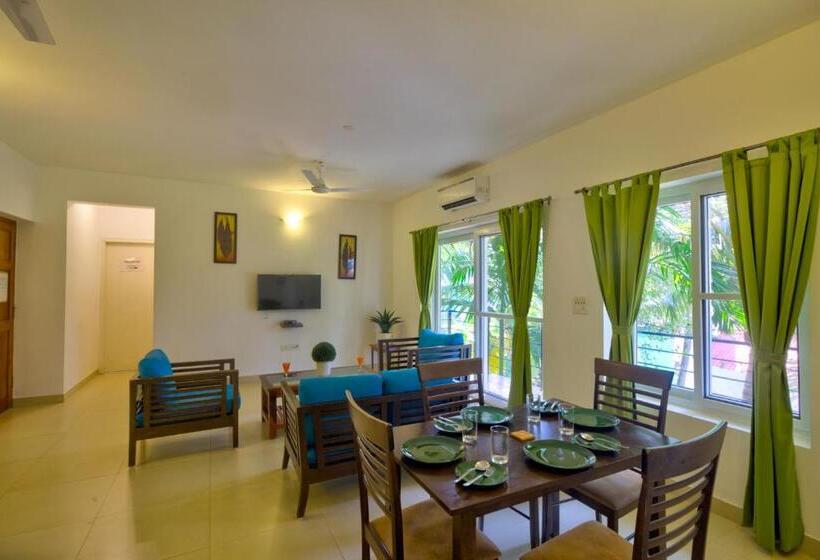 带泳池景观及2个卧室的公寓, Rainforest Enclave, Arpora   10 Mins To Baga Beach