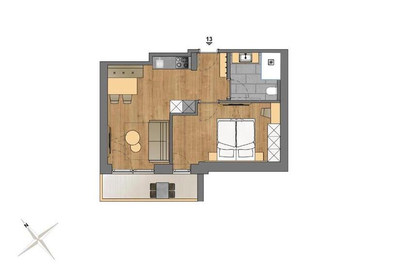 침실 1개 아파트, Apart Hotel Dreisonnenhof
