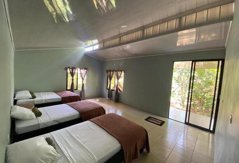 חדר לארבעה סטנדרטי עם נוף לגינה, Cabinas Corcovado Green Parrot, Los Planes Drake
