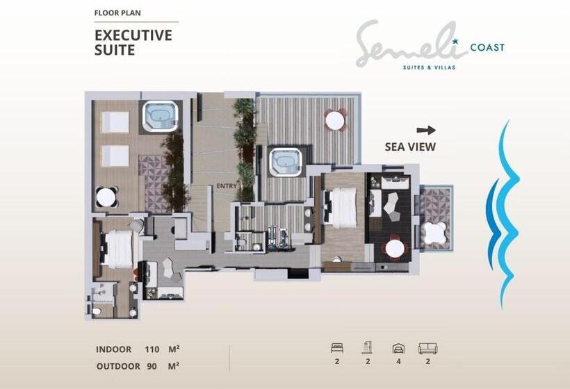 سوییت اجرایی, Semeli Coast Mykonos, Curio Collection By Hilton