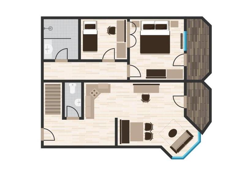 带2个卧室的公寓, Alpenstüble Appartements