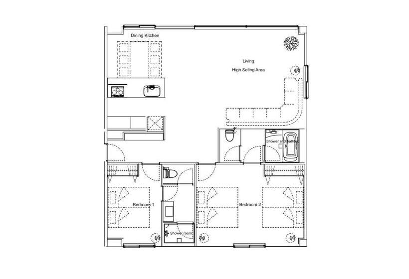 Апартаменты 1 Спальня с Видом, Fujio Pension Madarao Apartment Hotel & Restaurant