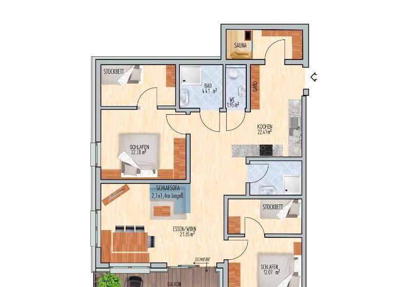 Апартаменты 1 Спальня, Damüls Appartements