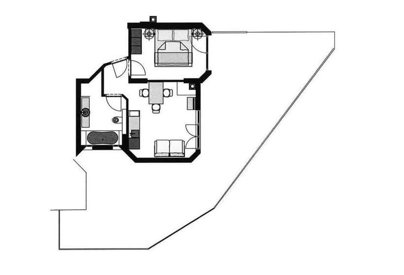 Апартаменты 1 Спальня с Террасой, Rosamunde Apartments