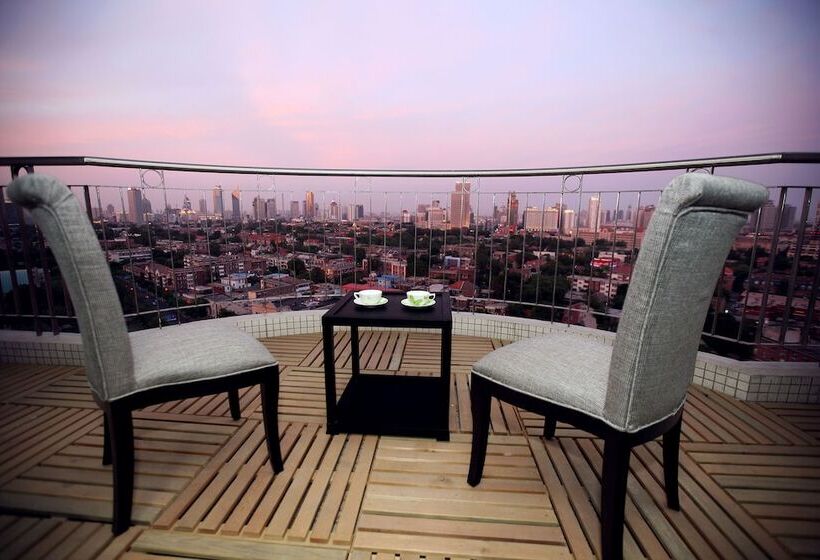 דירת דלוקס 2 חדרי שינה, Somerset Olympic Tower Tianjin