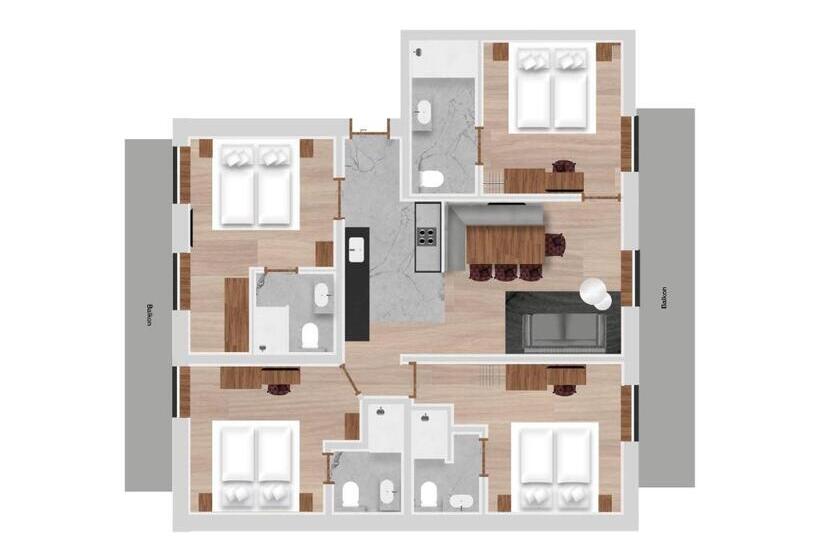 Апартаменты 1 Спальня, Hofgut Apartment & Lifestyle Resort Wagrain