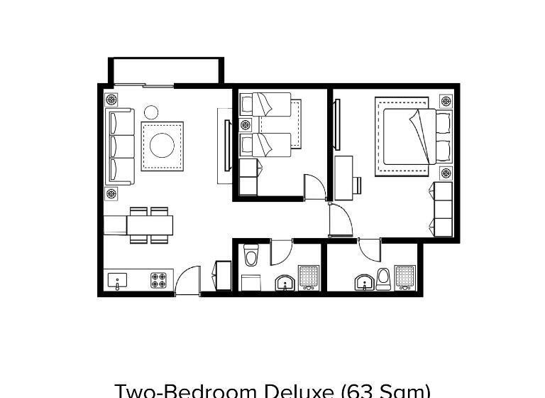 דירת דלוקס 2 חדרי שינה, Citadines Sudirman Jakarta