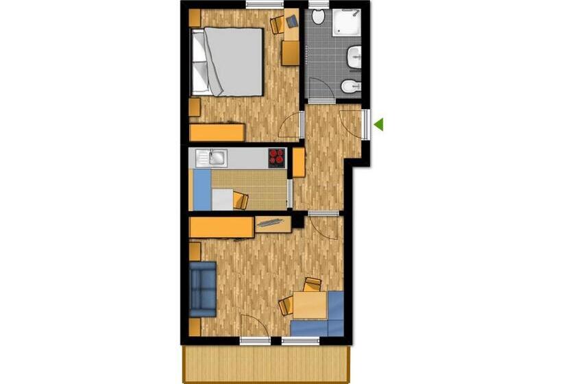 Апартаменты 1 Спальня с Балконом, Apartments Lasteis