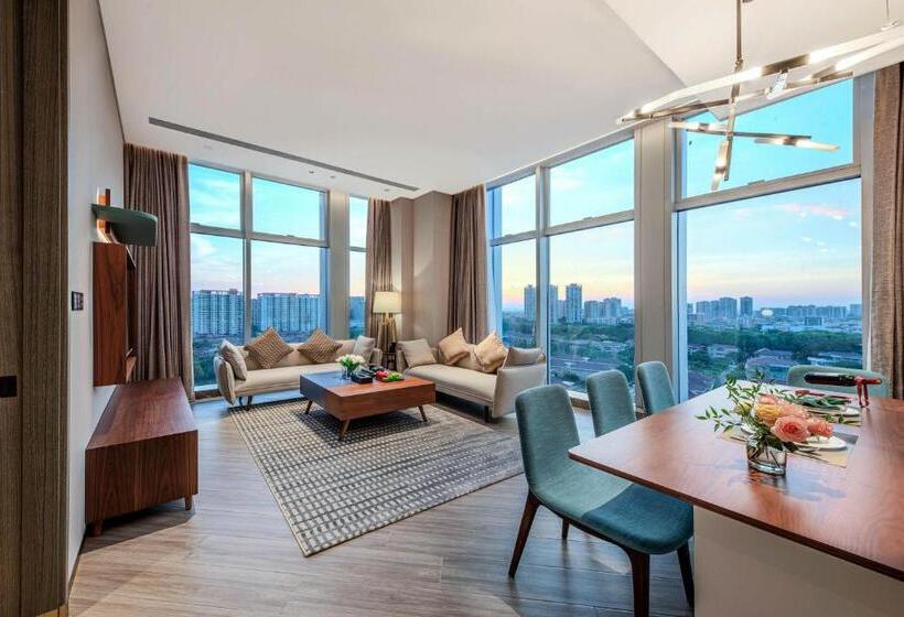 Люкс, Sha Zhi Ye Serviced Apartment Hotel   Houjie Wanda Plaza Liaoxia Subway Station