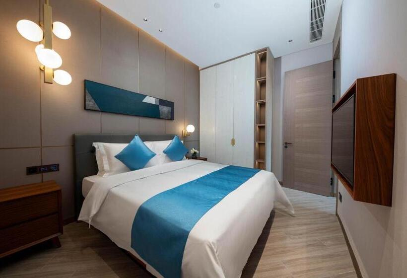 Люкс 2 Спальни, Sha Zhi Ye Serviced Apartment Hotel   Houjie Wanda Plaza Liaoxia Subway Station