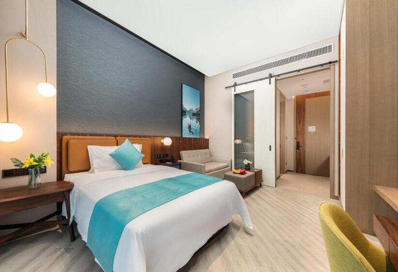 Номер Deluxe Кровать Кинг, Sha Zhi Ye Serviced Apartment Hotel   Houjie Wanda Plaza Liaoxia Subway Station