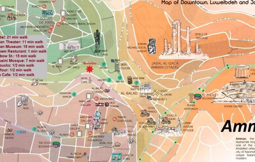 اتاق استاندارد با بالکن, The Boutique Hotel Amman