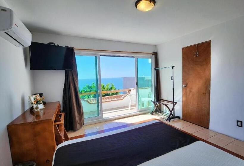 اتاق استاندارد با بالکن و چشم‌انداز دریا, Hill House Mazatlan   Bed & Breakfast