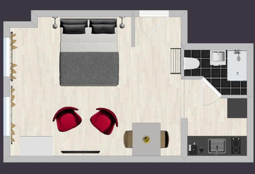 شقة غرفة نوم واحدة بالطابق الأرضى, Aparthotel Waepen Van Middelburg