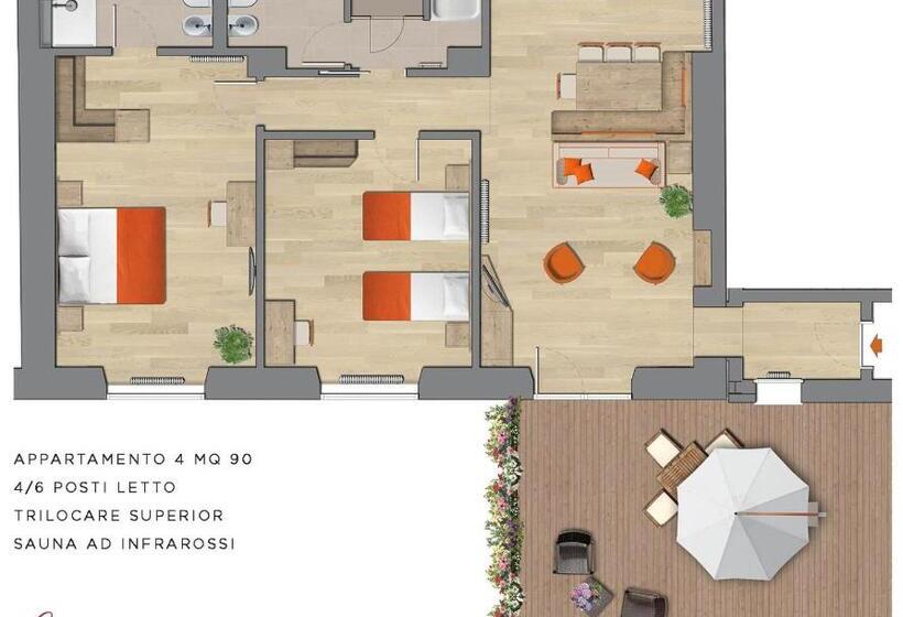침실 1개 수피리어 아파트, Residence Langes
