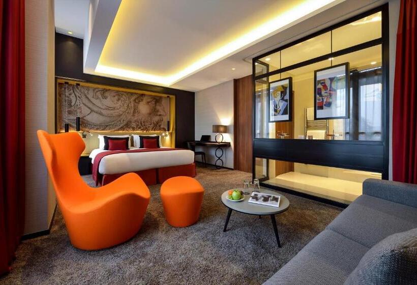 キングサイズベッドのデラックスルーム, Grand Hotel La Cloche Dijon   Mgallery
