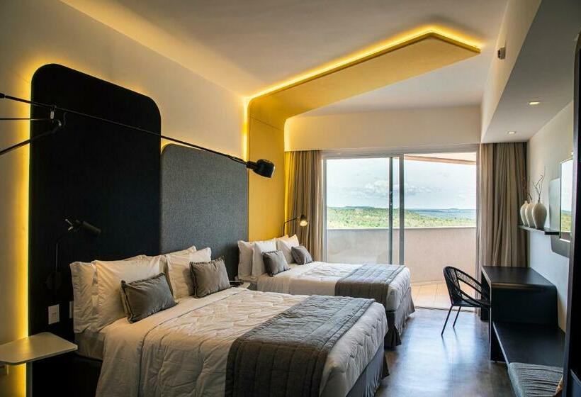 דירה בת חדר שינה 1 עם מרפסת, Taua Hotel E Convention Alexania