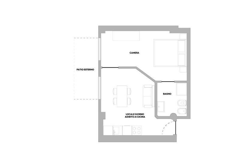 침실 1개 아파트, Residence Al Frantoio