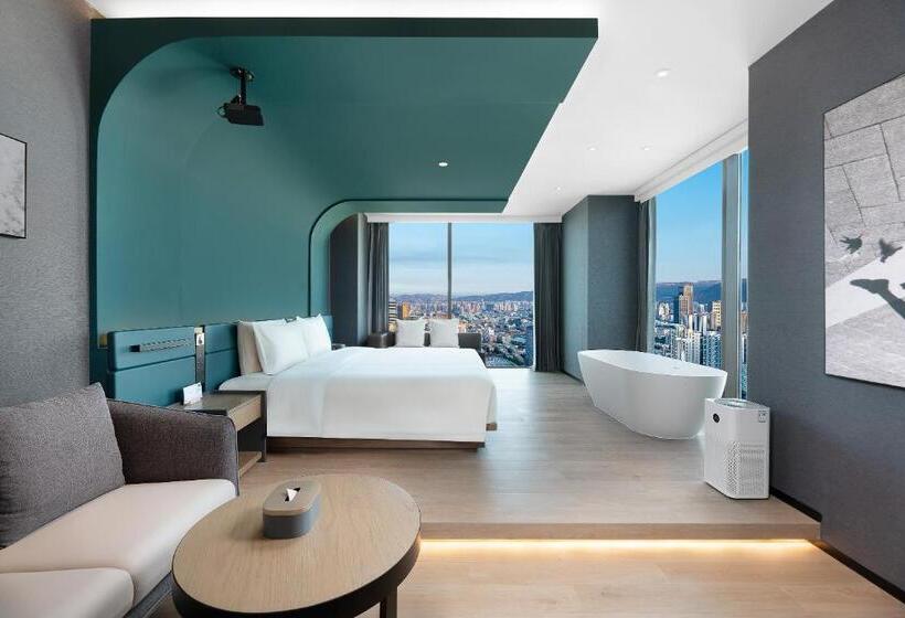 اتاق لوکس با تخت بزرگ, Atour S Hotel Lanzhou Convertion Exhibition Center