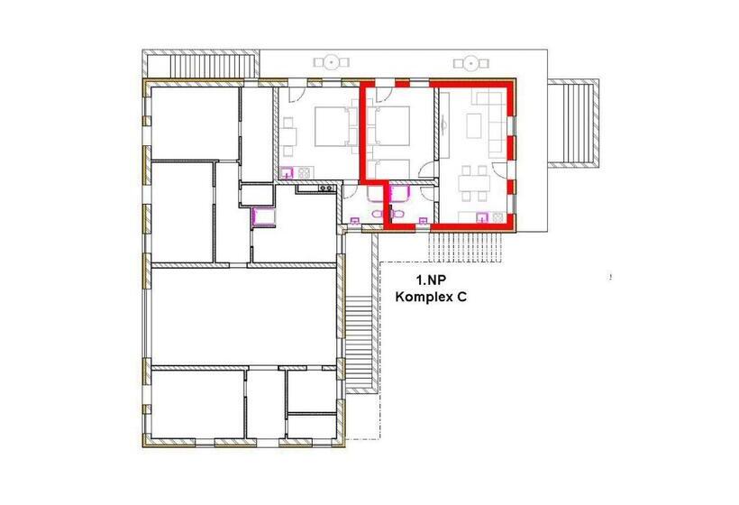 Апартаменты 1 Спальня, U Jeřába   Komplex C