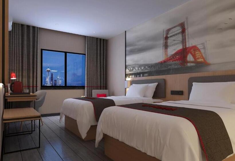 Семейный Номер, Thank Inn Chain Hotel Jiangsu Yangzhou Jiangdu District Longchuan Square