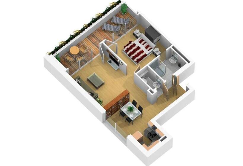 Апартаменты Deluxe 1 Спальня, Private Living Apartments