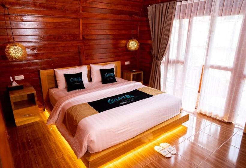 オーシャンビューデラックスルームバルコニー付き, Shava Beach Resort