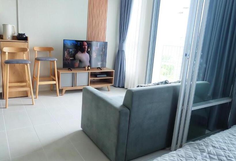 프리미엄 아파트 1 베드룸 바다 뷰, Blue Condo Thew Talay Seaview By Bigbike