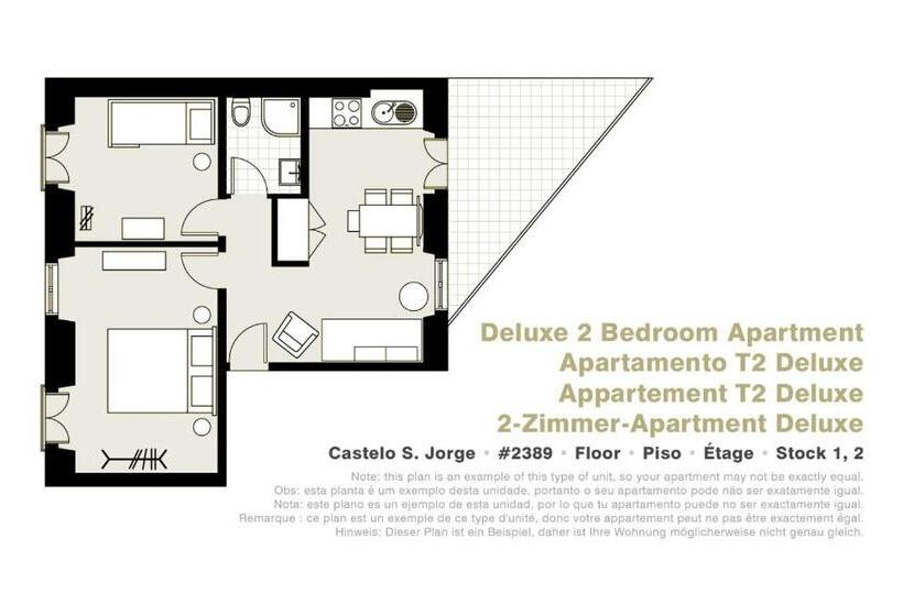 Appartamento Deluxe 2 Camere da Letto, Lisbon Serviced Apartments   Castelo S. Jorge