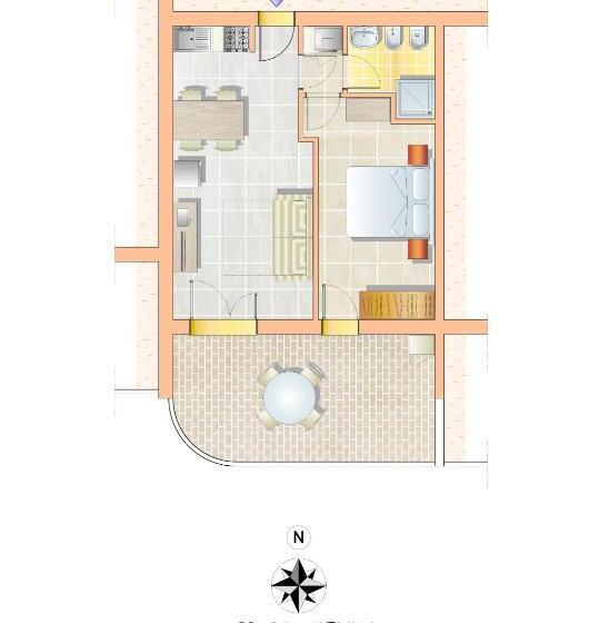 Апартаменты 1 Спальня Вид на Бассейн, Residence Serenissima