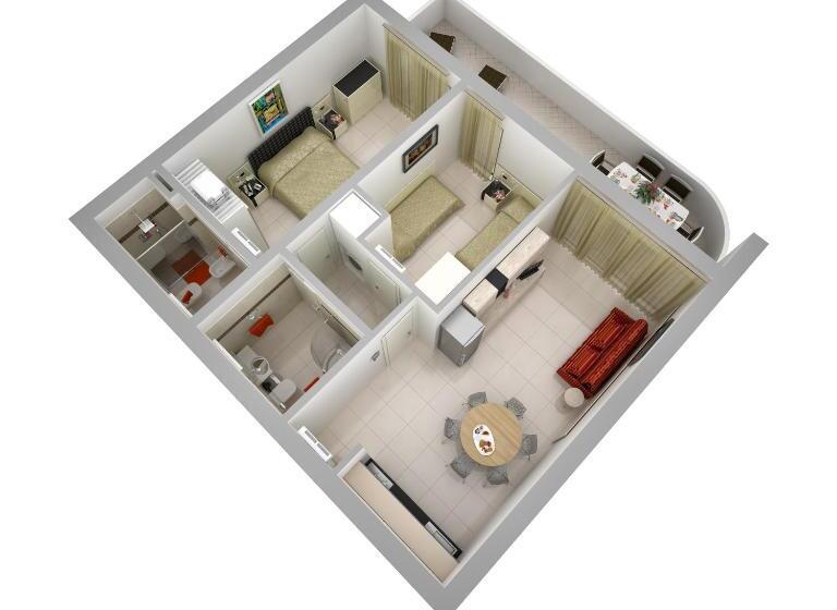 Апартаменты Deluxe 2 Спальни Вид на Море, Residence Serenissima