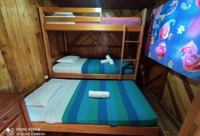 스탠다드 트리픔 룸 공동욕실, Hostal El Eden De Mindo