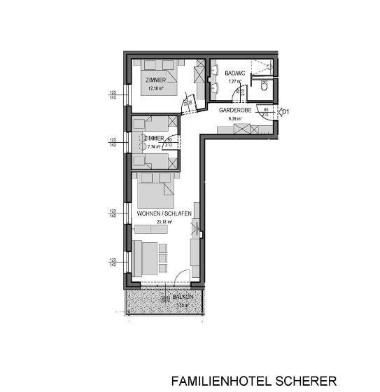패밀리 스위트, Almfamilyhotel Scherer