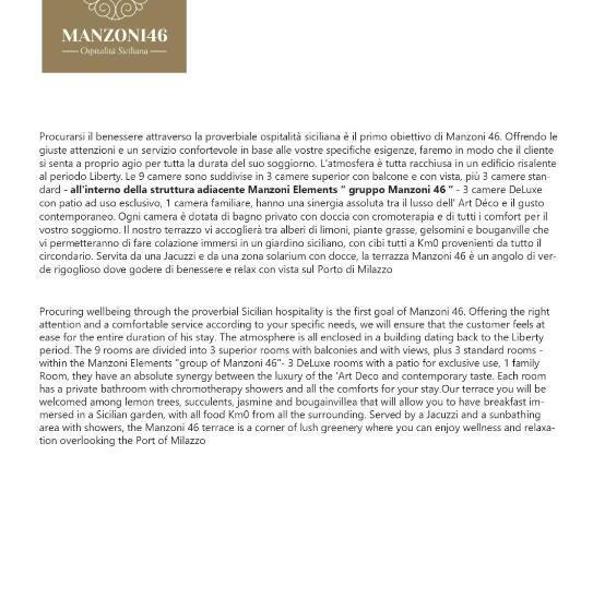 Номер Стандарт, Manzoni 46   Ospitalità Siciliana
